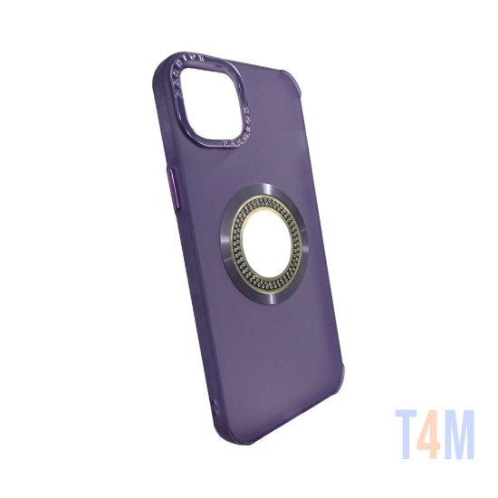 Silicone Case with Diamond Designe for Apple iPhone 15 Purple